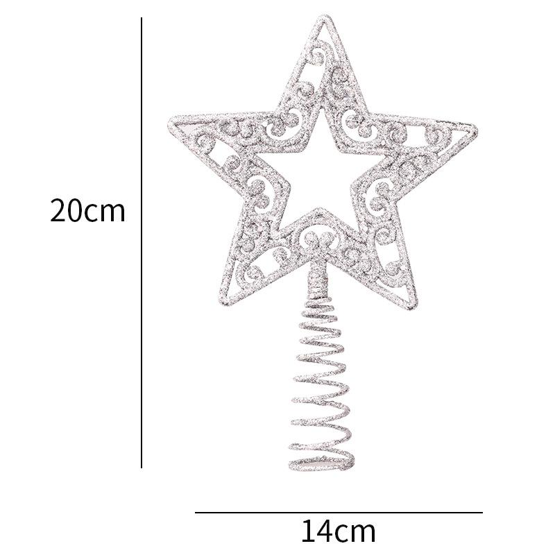 Christmas Tree Top Glitter Gold Silver Star Xmas Tree Snowflake Ornaments Christmas Decoration For Home