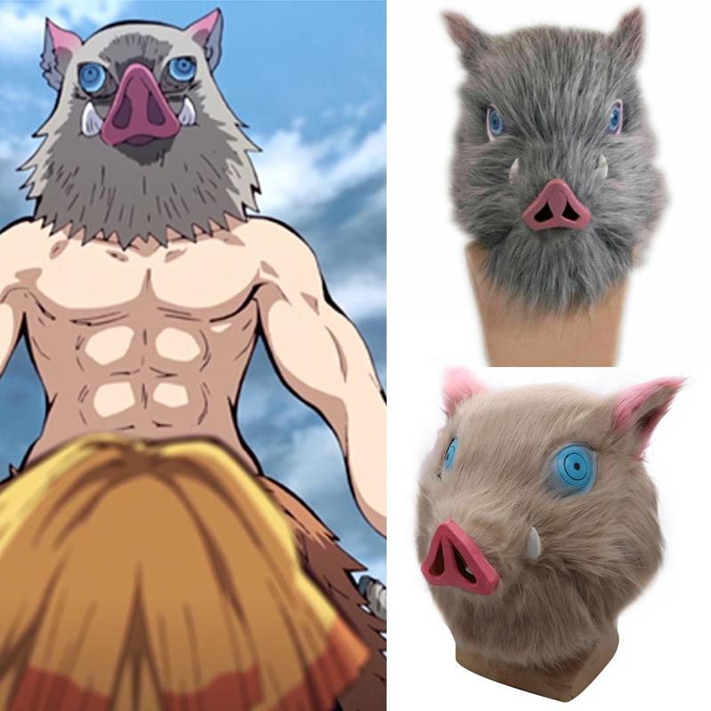 Authentic Anime Demon Slayer Kimetsu No Yaiba Hashibira Inosuke Pig Cosplay Mask Ideal For Costume Parties