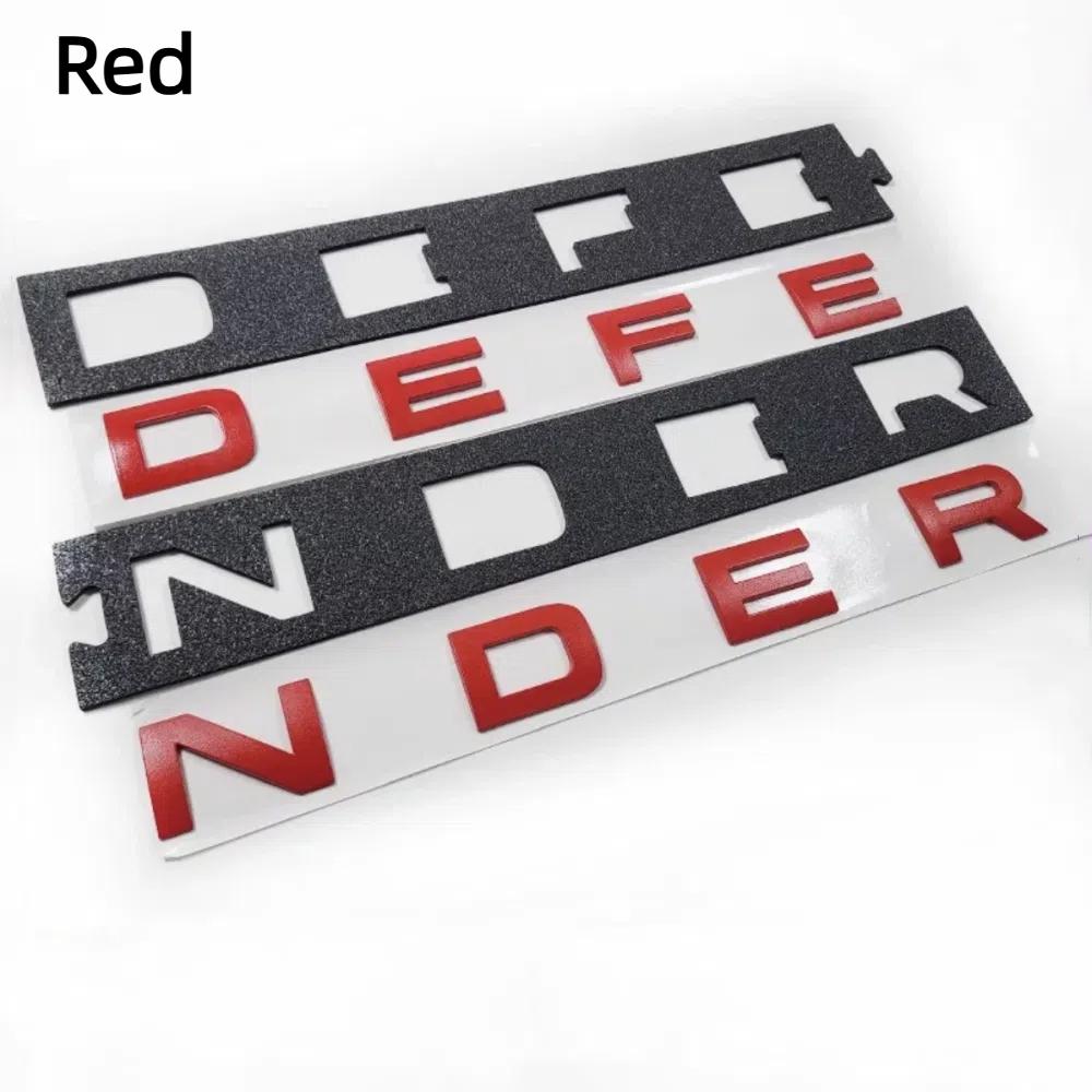 1pc 3D ABS Black Letters DEFENDER Badge Car Front Hood Bonnet Stickers Decals For Defender Emblem Accessories
