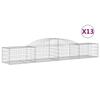 VidaXL Paniers à gabions arqués 13 pcs 300x50x40/60 cm fer galvanisé, gabion, cage de gabion, panier de mur de gabion, mur 3146658