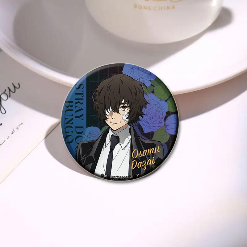 32/44/58mm Anime Bungo Stray Dogs Pins Dazai Osamu Cartoon Badge Armed Detective Agency Handmade Brooches Breastpin for Backpack Clothes