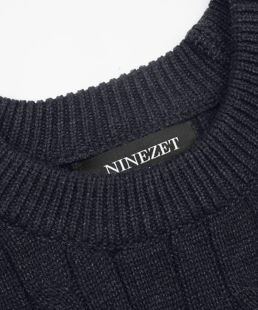 NINEZ Cable Crew Neck Muscle Knit (2 Colors)