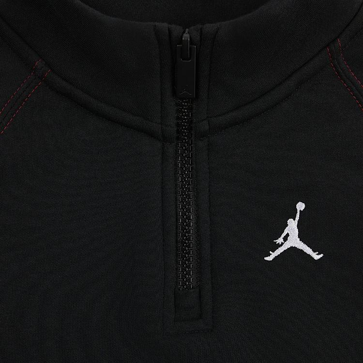 Jordan Повседневный спортивный костюм Флис Буквы Удобный Мягкий Детский костюм Черный IB8140-010