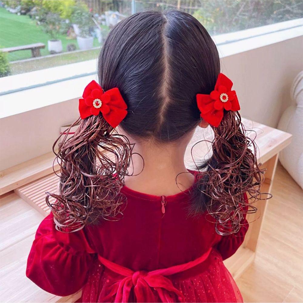Chinese Style Hair Clip Bow Hairclip Baby Wig Hairpin New Year Headdress Child Hair Accessories