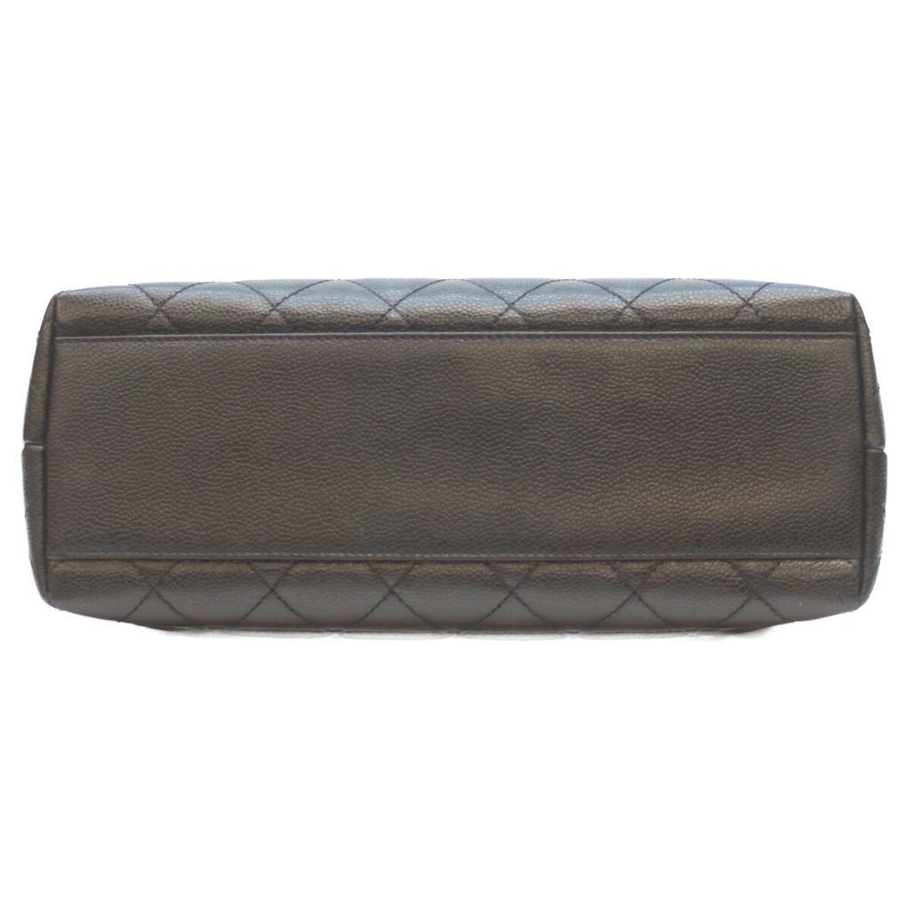 CHANEL No. 6 A12397 Black Caviar Silver Hardware Matelasse Top Handle Brief Handbag Black / SV HardwareUsed