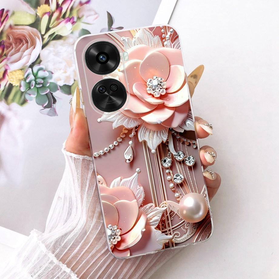 For Huawei Nova 11i 11 Pro Nova 12 SE 11 SE Phone Case Clear Soft TPU Bumper Cover Cool Cartoon Luxury Butterfly Flower Funda