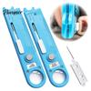 Швейный инструмент с лупой 1/2 шт. 4-в-1 Устройство для продевания ниток, Вспарыватель швов и Масштаб для подгонки одежды, Многофункциональное магнитное устройство для продевания ниток