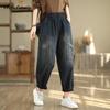 Корейская мода осень-зима женские шаровары джинсы с высокой талией пэчворк стильные повседневные джинсовые брюки винтажные свободные базовые джинсы