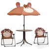VidaXL Bistro Set with Parasol for Children 3 Pcs Brown
