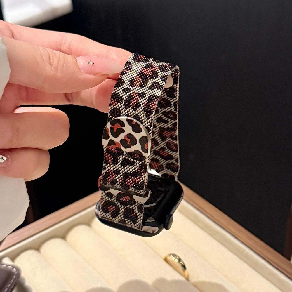 Миланская петля Ремешок Для Apple watch band 46мм 45мм 44мм 40мм 41мм Леопардовый принт Магнитный браслет для iWatch Серии 11/10/9 8 7 6 SE3/Ultra 2 3 4 49мм