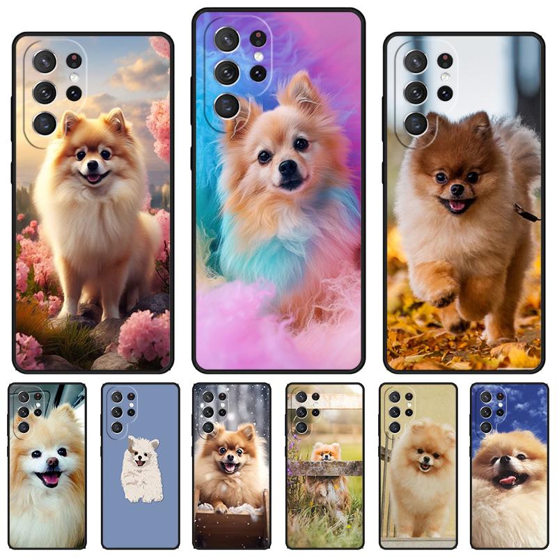 Pomeranian Dog phone case For Samsung Galaxy S24 S25 S23 S22 Ultra Note 10 20 Plus S20 S21 FE Cover