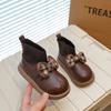 Kids Fashion Sock Boots Versatile Lattice Bow Simple Non-slip Children Casual Short Boots Drop Shipping Platform Princess Boots