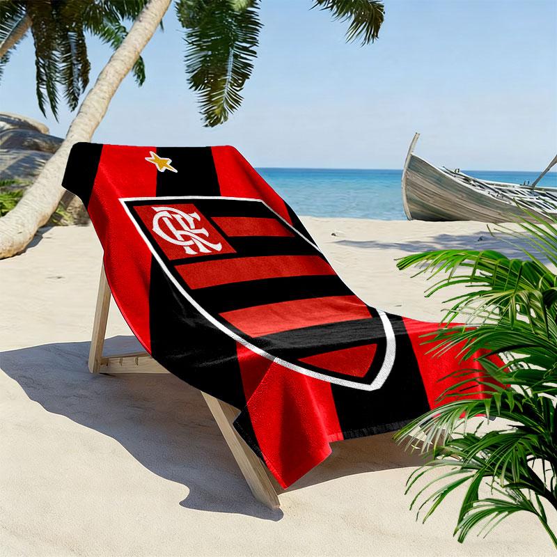 Flamengo logo2 Print Beach Towel, Large Soft Quick Dry Towel for Beach Camping Swimming