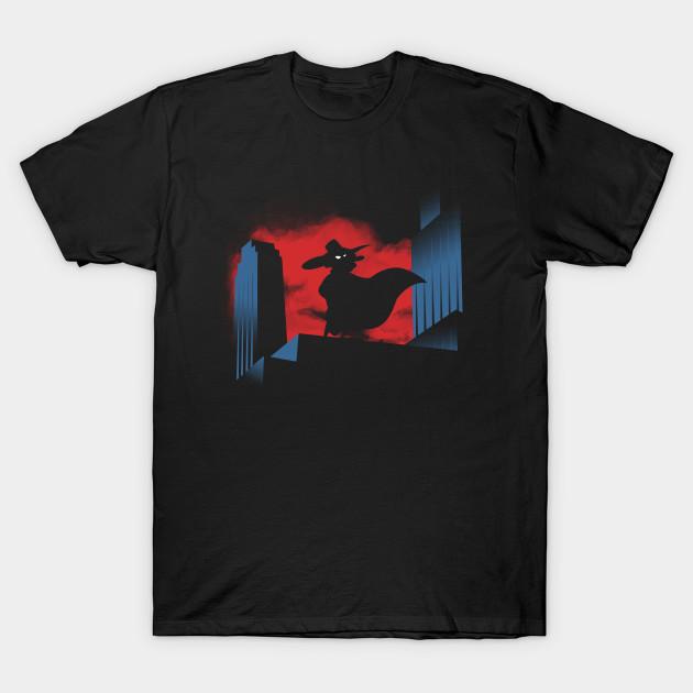 Asian Size Men Black Print T-shirt What Flaps In The Night No-Cut Heat Transfer Print Cotton Tshirt