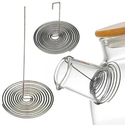 2/4 шт. Ситечко для носика чайника, портативный спиральный кофейный фильтр, ситечко для чая, нержавеющая сталь, изогнутый крючок, чайный инфузор, кухонный гаджет