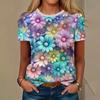 Summer Fashion Flower Rose 3D Print T-shirts Women Streetwear Casual Y2k Short Sleeve T Shirt O-neck Tees Tops Clothing