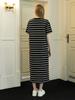 Muse By Rose Bianca Striped Maxi Dress (Black)
