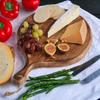 35,56 см деревянная разделочная доска для кухни, разделочная доска для кухни, круглая разделочная доска с ручкой, сервировочная доска, блюдо для пиццы