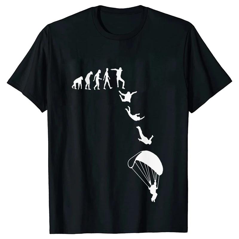 Men Tshirt Funny Skydiving Graphic Y2k Tops Sky Diving Short Sleeve Tees Skydiver Clothing Parachute Evolution Jumping Shirts
