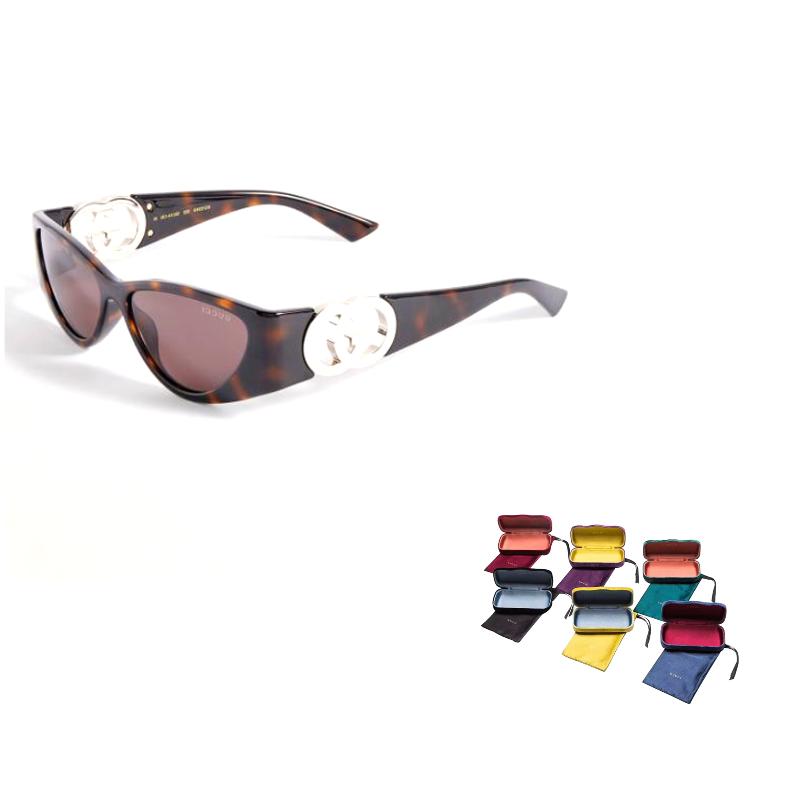 Gucci Ацетатные солнцезащитные очки «Кошачий глаз» Унисекс Черепаховая расцветка