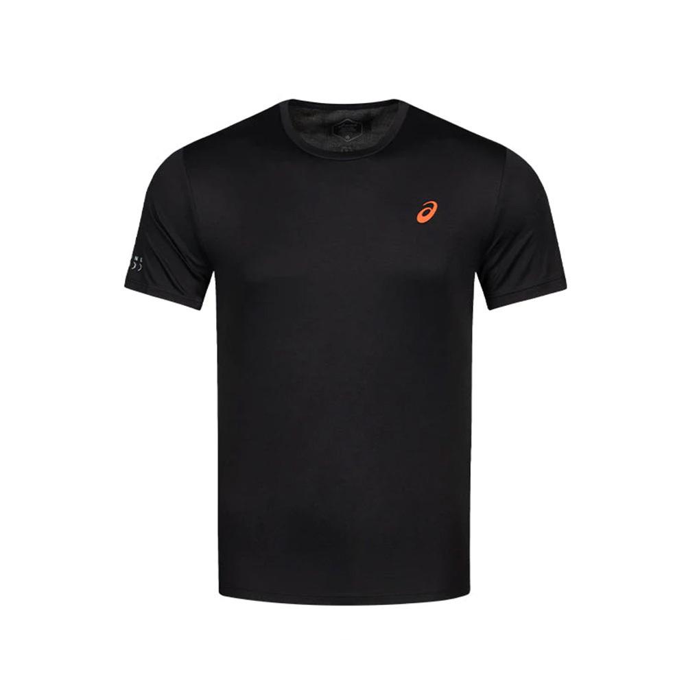 Asics Night Glow Series Logo Comfortable Breathable Moisture Wicking Short Sleeve T-Shirt Men Tops Black 2011C738-001