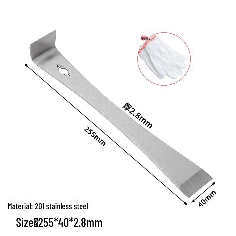 Многофункциональный ломик и скребок из нержавеющей стали: Инструмент для деревообработки и пчеловодства высокой твердости с функциями стамески, рычага и скребка.