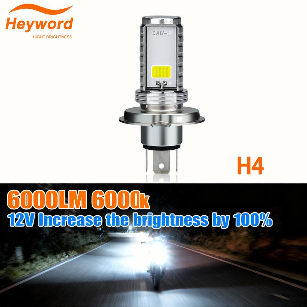 H4 LED Moto H6 BA20D LED Motorcycle Headlight Bulbs 2 Sides COB White 6000K Hi Lo Lamp Scooter Accessories Fog Lights 12V