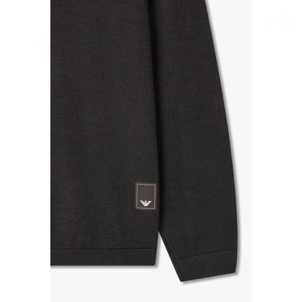 Emporio Armani Men S Square Logo Patch Wool Cardigan A515328013