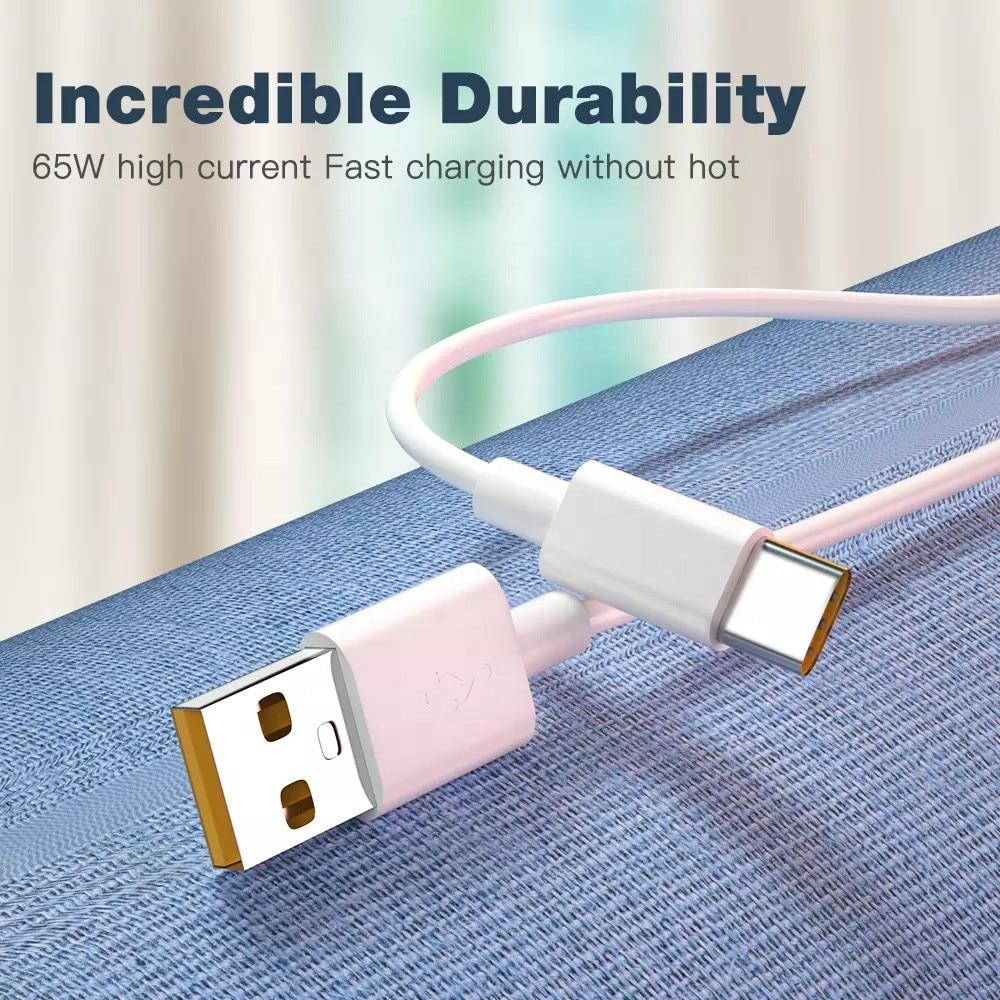 66W 65W 6A Super Dart Зарядный кабель Быстрый USB Type C Шнур для зарядки данных для Xiaomi Poco M3 X3 NFC F2 Mi 11 9 OnePlus Samsung Huawei OPPO