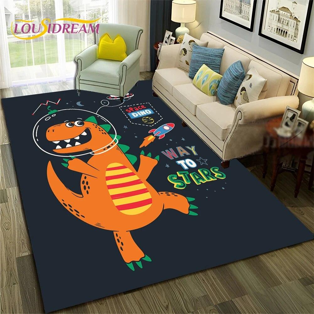 Мультфильм Динозавр Космос 3D Милый Ковер Дино Ковер для Дома Гостиная Спальня Диван Коврик Декор, Детский Коврик Нескользящий Напольный Коврик