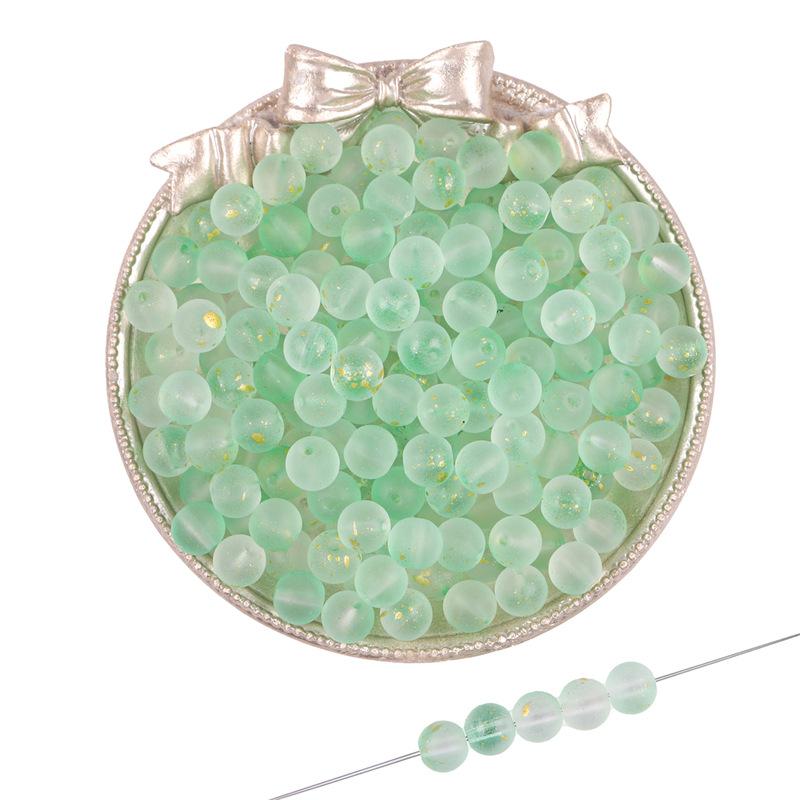 Круглый браслет, ожерелье, бисер, фантазия, 50 шт., 8 мм, аксессуары для украшений своими руками, матовые свободные бусины, золотая пудра, ручная работа, мода, двухцветное стекло