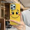 Phone Case: 2D flat design suitable for iPhone 18 17 16 15 14 13 Pro film protective case, couple style, yellow smile, Christmas and Halloween gift