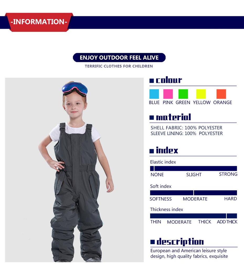 PHIBEE Little Elephant Children's Ski & Storm Bib Pants - Original Outdoor Wear