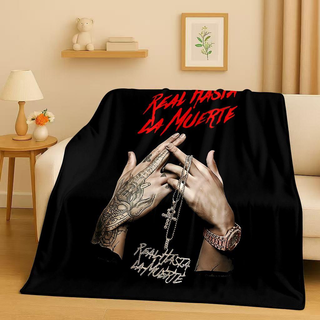 3D Плед из фланели с изображением рэпера Anuel AA Real Hasta La Muerte, Ультрамягкий теплый плюшевый плед для дома, спальни, кровати, дивана, Покрытие для детей, пикника