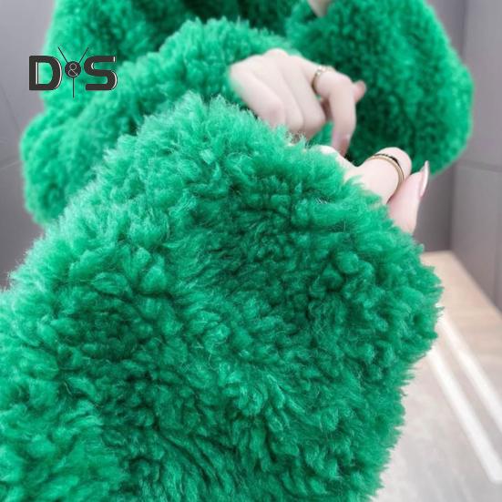 Зимнее женское пальто из утолщенного двухстороннего искусственного флиса, однотонное, воротник-стойка, защита шеи, декор в виде букв, длинные рукава, сохраняющие тепло, для путешествий на свежем воздухе