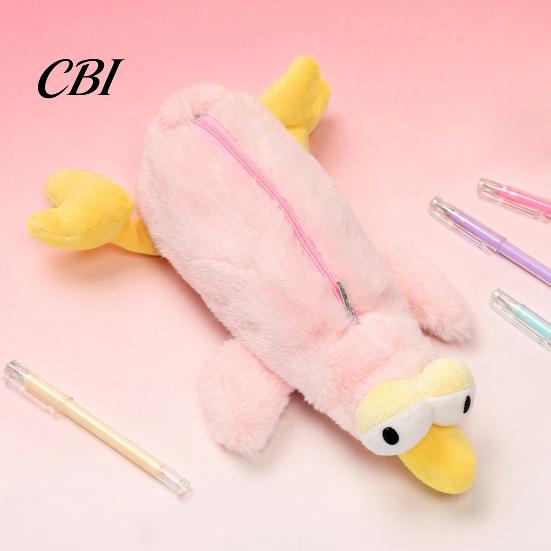 Soft Stationery Pouch Plush Bird Pencil Case, Creative Fluffy Bag, Cute Shape Case Storage Funny Expression Pen for Students And Travel Holder