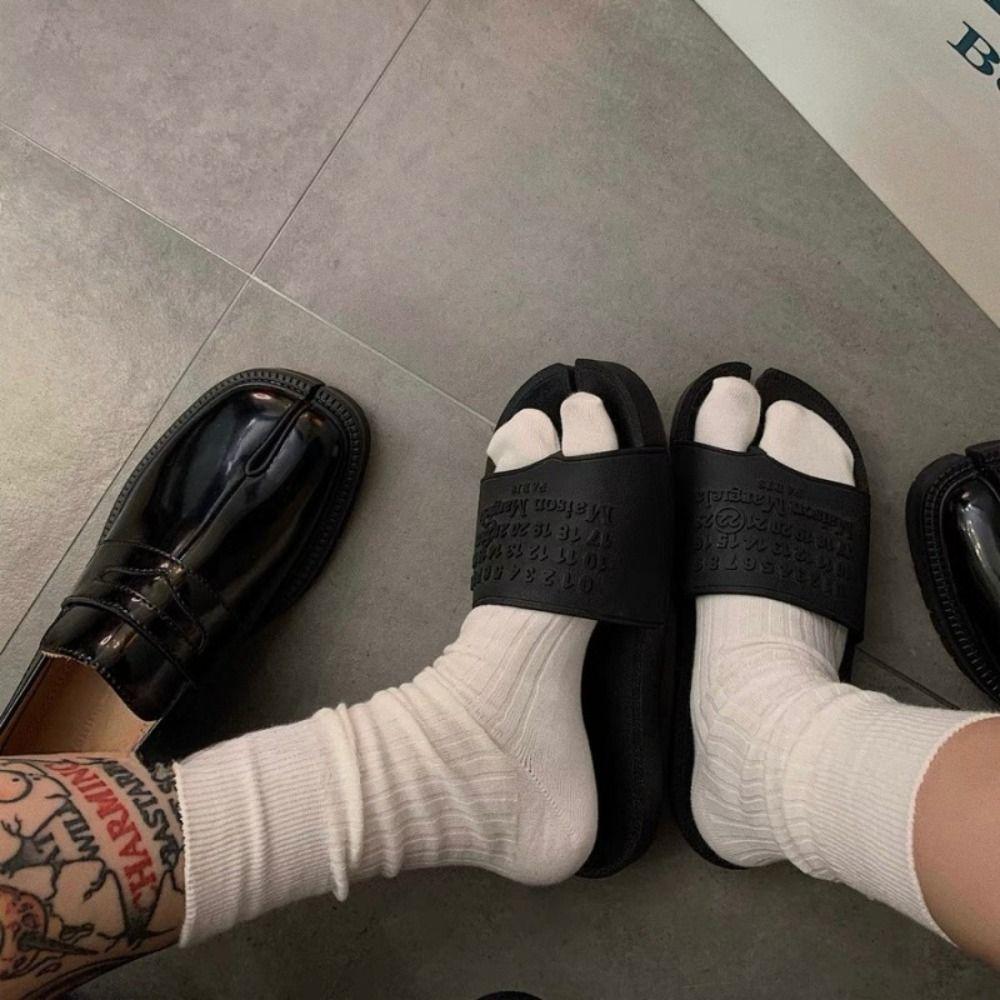 Высококачественные носки с раздельными пальцами, новые чесаные однотонные женские носки-таби, мягкие двухпалые носки из хлопка Харадзюку