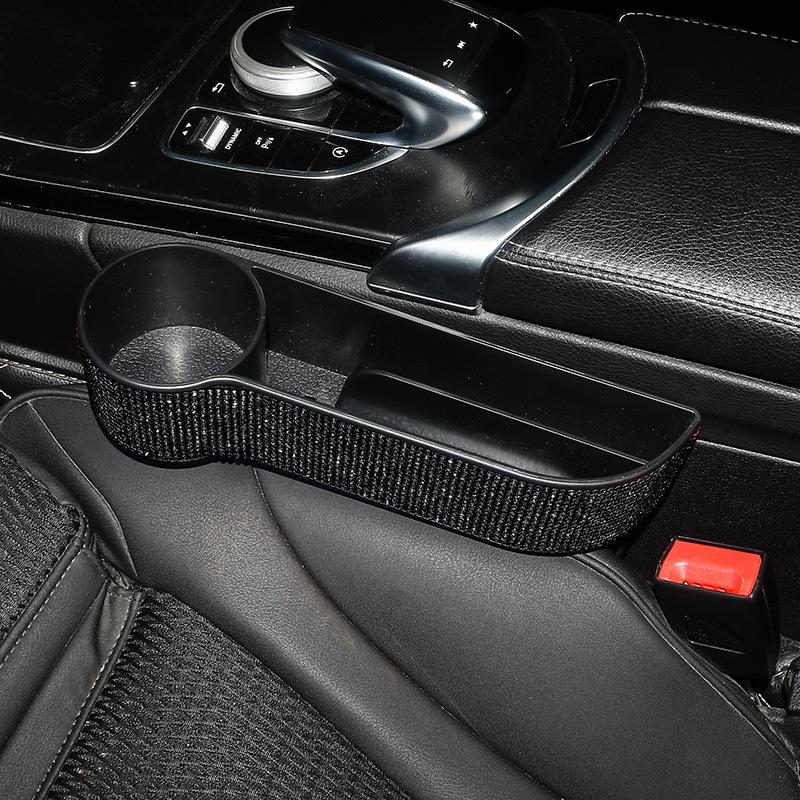 Автомобильное сиденье Gap Crevice Storage Box Crystal Drink Cup Gap Holder Organizer Phone Cup Bottle Holder Bling Car Accessories for Woman