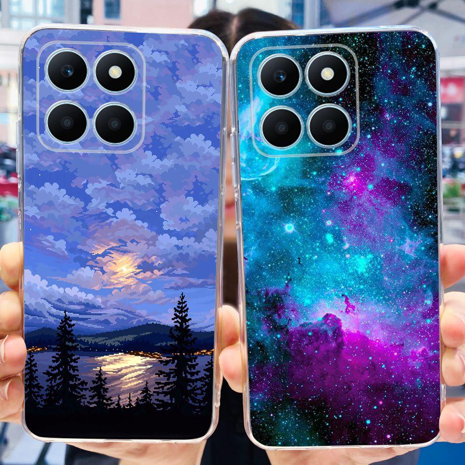 For Honor X6a Phone Case HonorX6a X 6A 4G WDY-LX1 Cute Butterfly Flower Painted Soft Silicone TPU Back Cover Bumper
