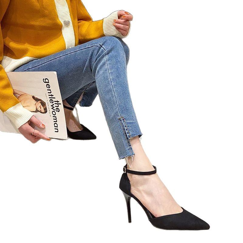 Туфли-лодочки на шпильке ремешки высокий каблук женские Ся Чунь хочет сумку голова сандалии мода сандалии с пряжкой