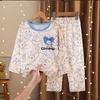 Children Cotton Pajama Set Girls Long Sleeve Sleepwear Home Clothes Cute Print