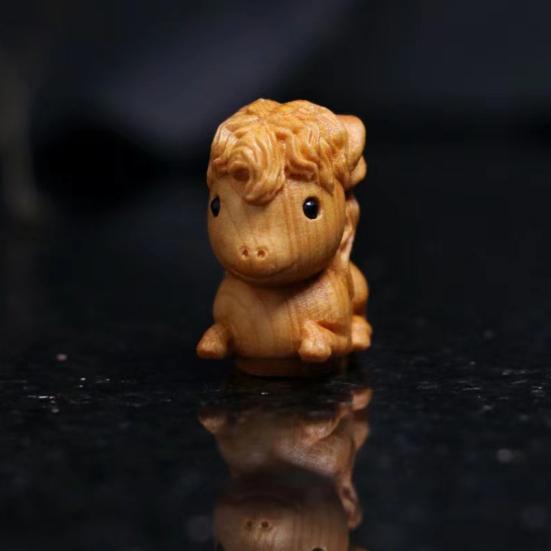 Деревянная миниатюрная декоративная фигурка скульптуры лошади из натурального дерева с гладкой поверхностью, статуэтка животного, декор для дома, книжная полка, гостиная