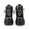 Унисекс Готические Туфли на Платформе - Панк Металл Увеличивающие Рост Мотоциклетные Ботинки