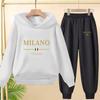Children Hoodie Tracksuit Autumn Winter Letter Graphic Sweatshirt Pant Suit Boy Girl Fashion Sport Two Pieces Set