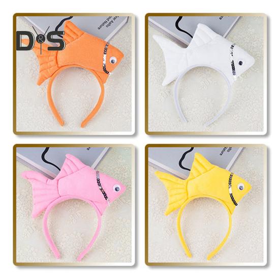 Goldfish Headband Fish Design Costume Hair Hoop Adjustable Headband Cosplay Props Party Dress Up Birthday Supplies