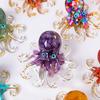 Octopus Figurine Resin Octopus Ornament Filled with Crystal Gravels Tabletop Healing Crystal
