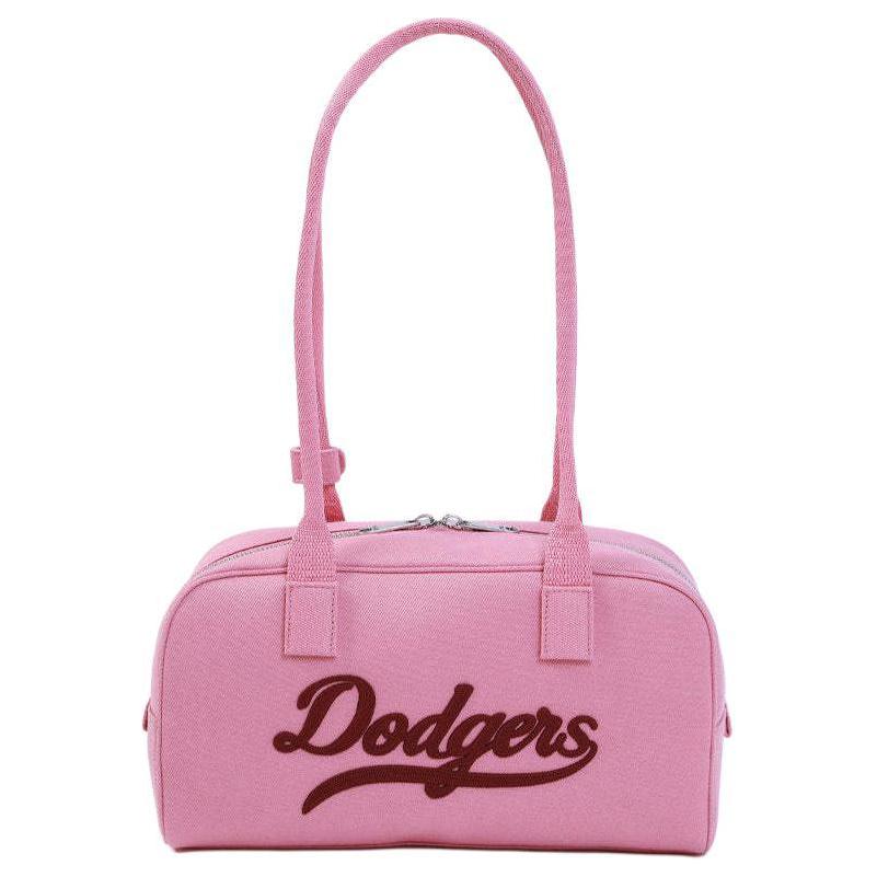 MLB Модный тренд Застежка-молния Полиэстер Сумка-тоут через плечо Обычные женские сумки Глубокий розовый 3ABQL054N-07PKD