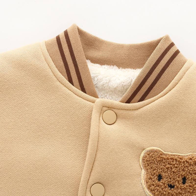 Toddler Infant Baby Boys Girls Clothes Cute Fleece Winter Warm Baby Jacket Casual Baseball Uniform Outerwear Kids Coat