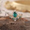 Green Rhinestone Rings Jewelry Accessories Wedding Rings New Zircon Rings  Women