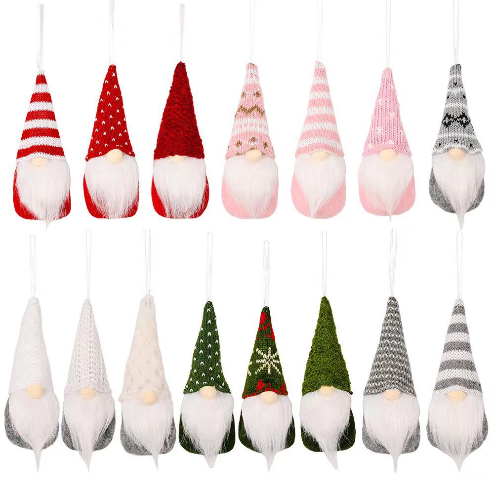 Mingguan Colorful Knitted Gnome Ornaments - Faceless Old Man Christmas Decorations